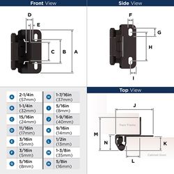 Amerock 2-1/4 in. L Oil Rubbed Bronze Cabinet Hinge 2 pk
