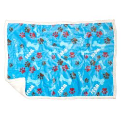 Carstens Inc Multicolored Sherpa Blue Woof Blanket 20 in. W X 30 in. L
