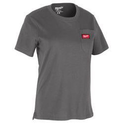 Milwaukee Gridiron L Short Sleeve Women's Round Neck Gray Tee Shirt