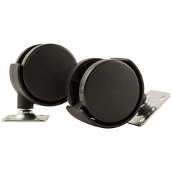 Softtouch 2 in. D Swivel Plastic Twin Caster 110 lb 2 pk