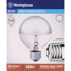 Westinghouse DecorLite 60 W G25 Globe Incandescent Bulb E26 (Medium) White 1 pk