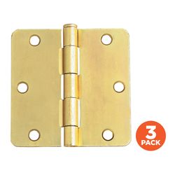 Design House 3.5 in. L Satin Brass Door Hinge 3 pk