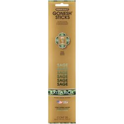 Gonesh Extra Rich Sage Scent Incense Sticks 1 oz Solid 20 pk