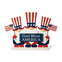 Glitzhome Patriotic Table Sign Iron/MDF 1 pc
