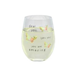 Pavilion Celebrating You 18 oz Clear Glass Stemless Wine Glass