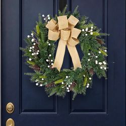 Briarwood Lane 24 in. D Bow Wreath