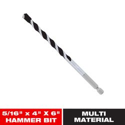 Diablo 5/16 in. X 6 in. L Multi-Material Carbide Tipped Hammer Drill Bit Hex Shank 1 pk