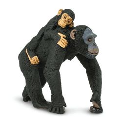 Safari Ltd. Wild Safari Chimpanzee with Baby Toy Black