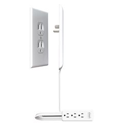Sleek Socket 3 ft. L 3 outlets Combo Extension Cord White