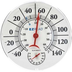 EZRead Analog Hygrometer/Thermometer Plastic White 8 in.