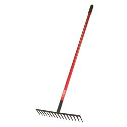 Bully Tools 66 in. 14 Tine Steel Level Rake Fiberglass Handle