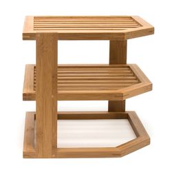 Lipper International 9.5 in. H X 10 in. W X 10 in. D Beige Bamboo Corner Shelf