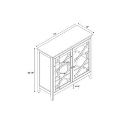Linon Home Decor 36 in. H X 38 in. W X 15 in. D White Wood Cabinet