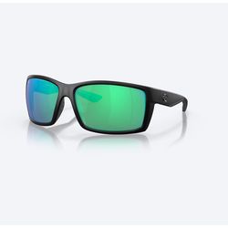 Costa Reefton Sunglasses Black Frame Green Lens Polarized Blue Light Blocking