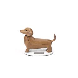 Kikkerland 5 in. H X 6 in. L Brown/White Poly Resin Solar Dachshund Figurine