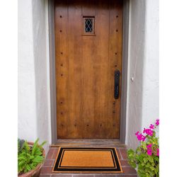 KAF Home 17 in. W X 30 in. L Black/Brown Coir Door Mat