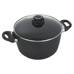 Swiss Diamond Cast Aluminum Soup Pot 9.5 in. 5.5 qt Black