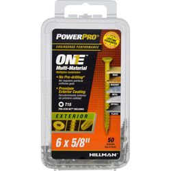 HILLMAN Power Pro No. 6 Ga. X 5/8 in. L Star Flat Head Coarse Multi-Material Screws