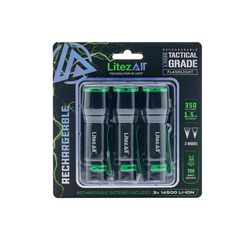 LitezAll Black LED Rechargeable Tactical Flashlight