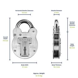 Squire 3.11 in. H X 2 in. W X 0.65 in. L Stainless Steel Key Marine Padlock