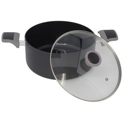 Imusa Mirro Ceramic Coated Aluminum Dutch Oven with Glass Lid 5 qt Black