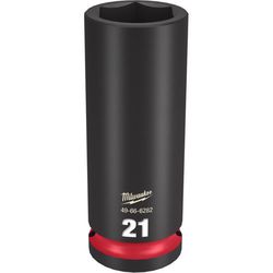 Milwaukee Shockwave 21 mm X 1/2 in. drive Metric/SAE 6 Point Deep Impact Socket 1 pc
