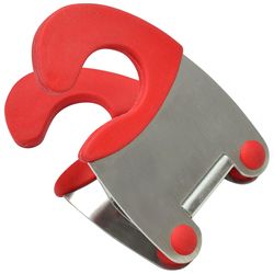 R&M International Corp Red Silicone/Stainless Steel Clip-On Utensil Holder