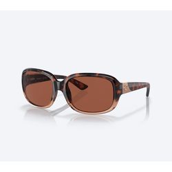 Costa Gannet Sunglasses Women's Shiny Tortoise Fade Frame Copper 580P Lens Polarized