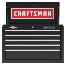 CRAFTSMAN S1000 26 in. 5 drawer Steel Tool Chest 17.25 in. H X 12 in. D