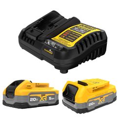 DeWalt 20V MAX XR DCBP315-2C Lithium-Ion 1.7Ah and 5Ah Battery and Charger Starter Kit 3 pc