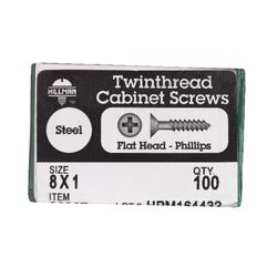 HILLMAN No. 8 X 1 in. L Phillips Black Phosphate Twin Thread Cabinet Screws 1 pk