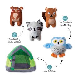 Pet Shop by Fringe Studio For Dog Assorted Plush Happy Campers Dog Toy 1 pk