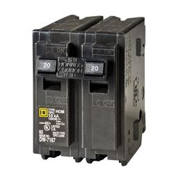 Square D HomeLine 20 amps Surge 2-Pole Circuit Breaker