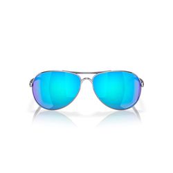 Oakley Feedback Sunglasses Unisex Silver Frame Blue Lens