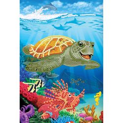 Crystal Art Craft Buddy Underwater Turtle Notebook Kit Multicolored