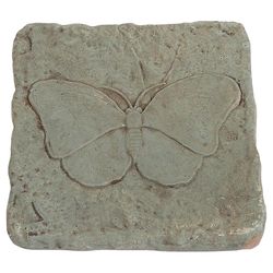 Athens Stonecasting Beige/Brown Concrete 2 in. H X 12 in. L X 12 in. W Butterfly Stepping Stone