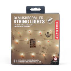 Kikkerland LED Mushroom String Lights Warm White 10 ft. 20 lights