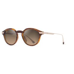 Maui Jim Momi Sunglasses Unisex Shiny Dark Havana w/Gold Frame HCL Bronze Lens Polarized