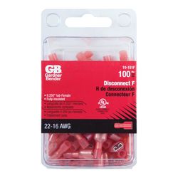 Gardner Bender 22-16 AWG Insulated Wire Female Disconnect Red 100 pk