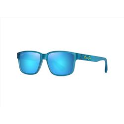 Maui Jim Kuniahi AF Sunglasses Men's Matte Transparent Blue Frame Blue Hawaii Lens Polarized