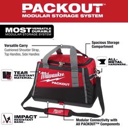 Milwaukee Packout Ballistic Nylon 20 Tool Bag 3 pocket Black/Red 1 pc