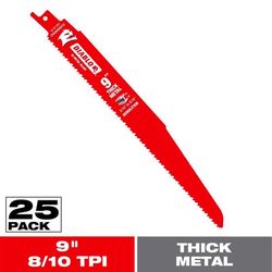 Diablo 9 in. Bi-Metal Thick Metal Reciprocating Saw Blade 8/10 TPI 1 pk