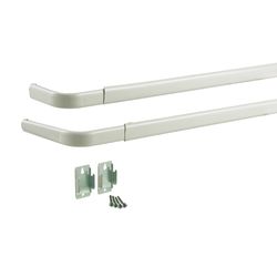 Kenney White Traditional/Transitional Double Curtain Rod 28 in. L X 48 in. L