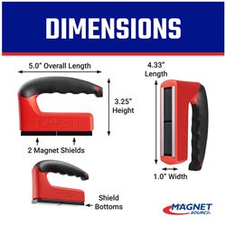 Magnet Source 5.25 in. L X 1 in. W Red Handle Magnet 100 lb. pull 1 pc