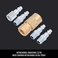 CRAFTSMAN Brass/Steel Coupler and Plug 1/4 in. 5 pc