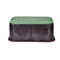 NDS 21.75 in. W X 13.25 in. D X 6.75 in. H Rectangular Valve Box with Cover Black/Green