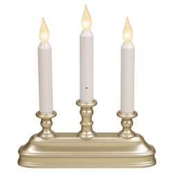 Xodus Innovations LED Pewter Flameless Flickering Candle 10 in.