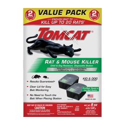 Tomcat Bait Station and Bait Blocks For Mice and Rats 4 oz 2 pk