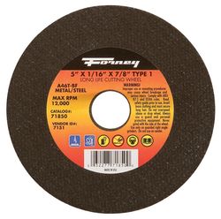 Forney 5 in. D X 7/8 in. X 1/16 in. thick Aluminum Oxide Metal Cut-Off Wheel 1 pc