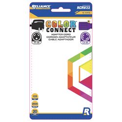 Reliance Controls Color Connect 12/3 SJTW 120 V 12 in. L Adapter Cord